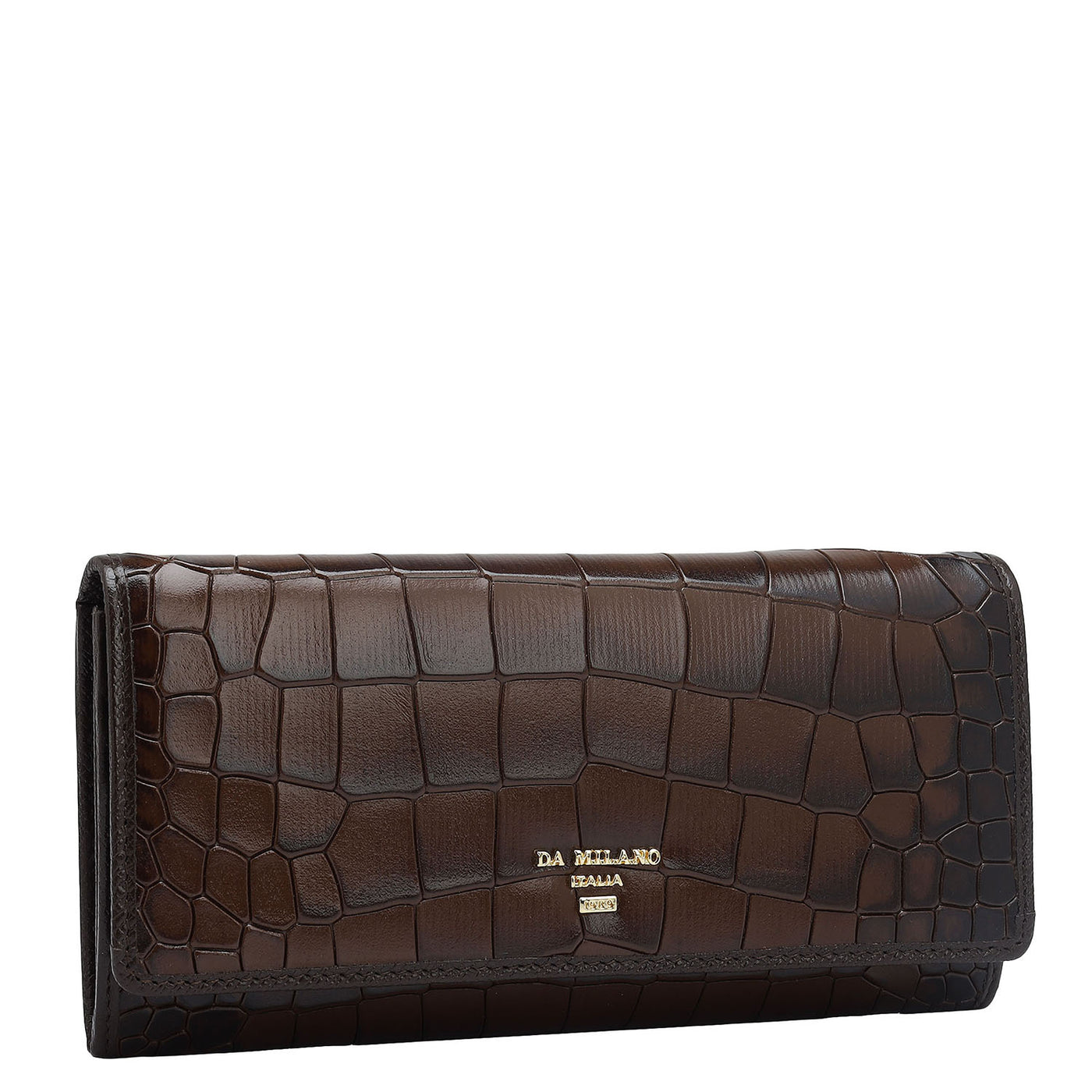 Brown Croco Leather Mens & Ladies Wallet Gift Set