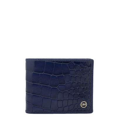 Ink Blue Croco Leather Mens & Ladies Wallet Gift Set