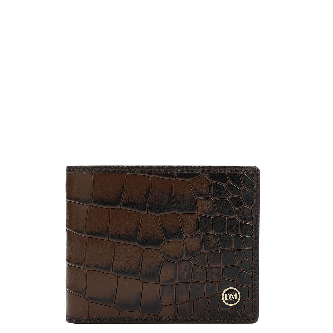 Brown Croco Leather Mens & Ladies Wallet Gift Set