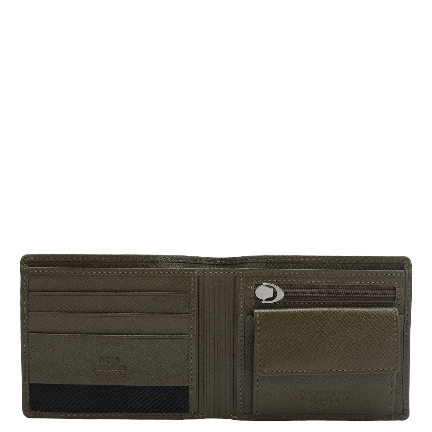 Military Green Croco Leather Mens Wallet & Keychain Gift Set