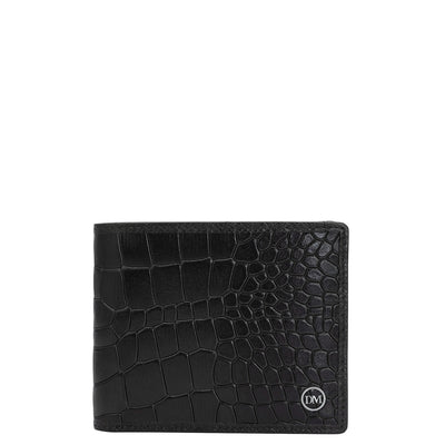 Black Croco Franzy Mens Wallet & Keychain Leather Gift Set