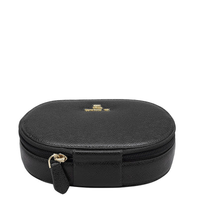 Franzy Leather Jewellery Case - Black