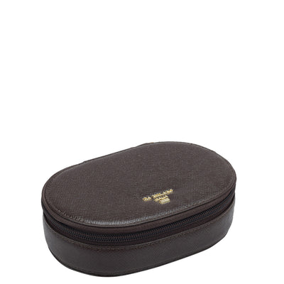 Franzy Leather Jewellery Case - Chocolate