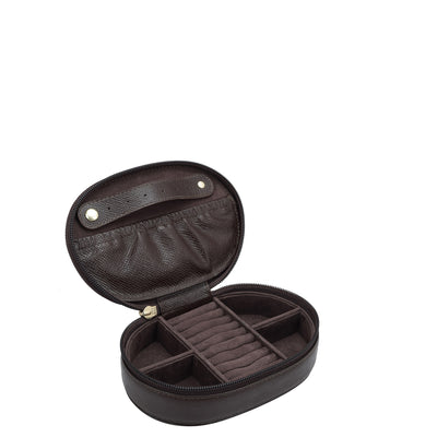 Franzy Leather Jewellery Case - Chocolate