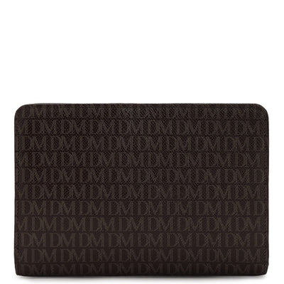 Monogram Leather Jewellery Case - Chocolate