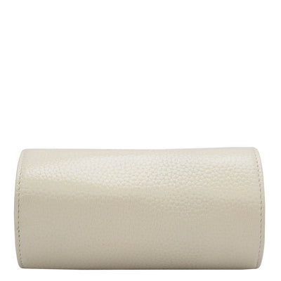 Wax Leather Jewellery Case - Ivory