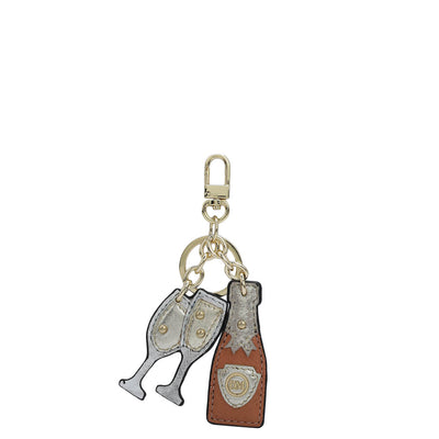 Franzy Leather Key Chain - Peach