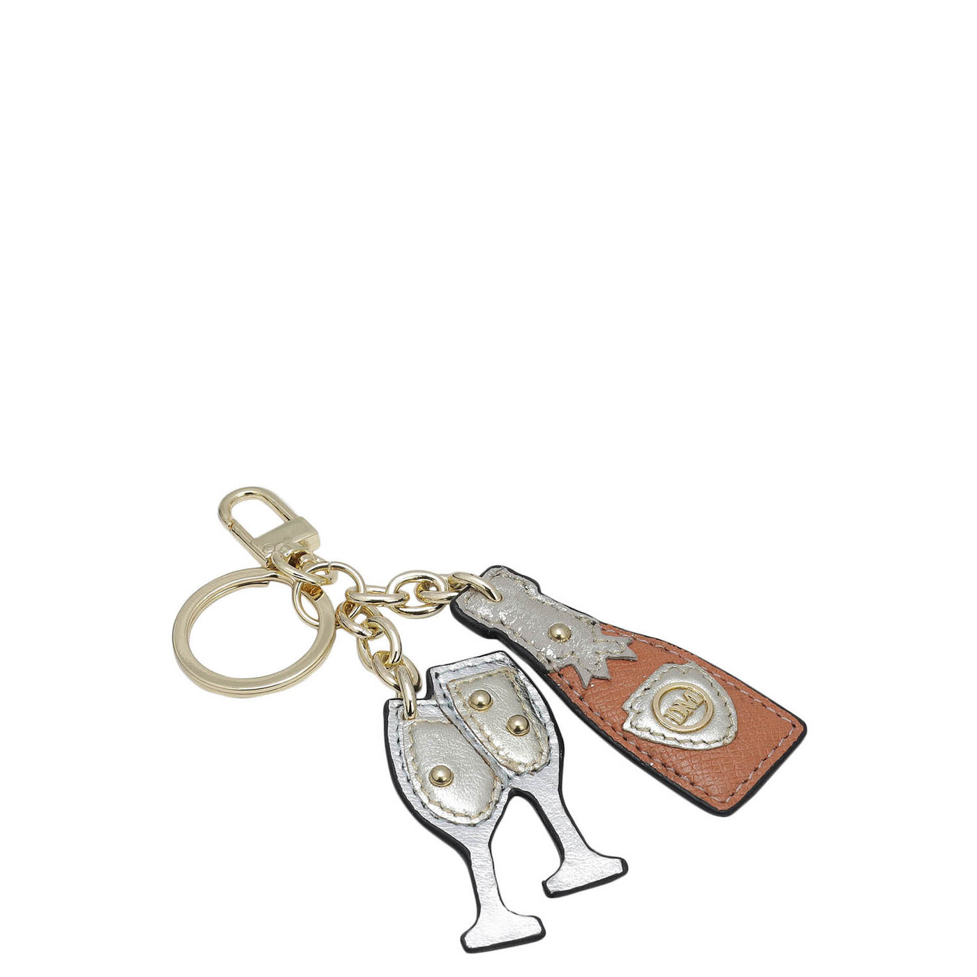 Franzy Leather Key Chain - Peach