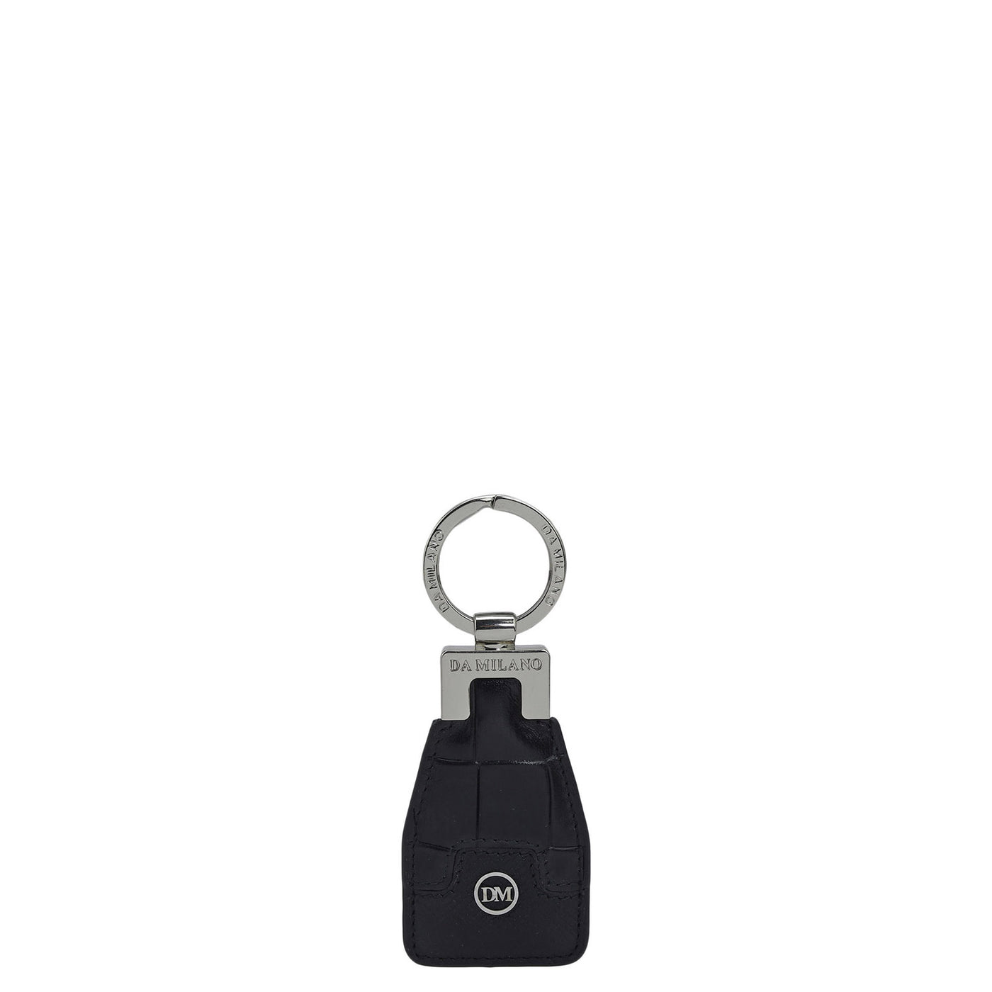 Croco Franzy Leather Key Chain - Black