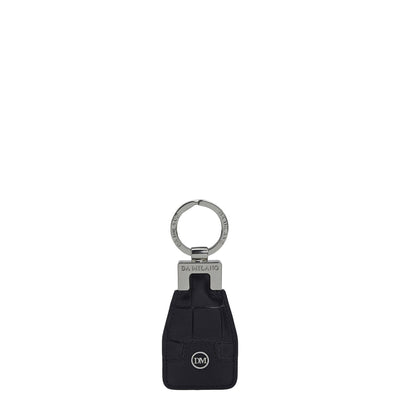 Croco Franzy Leather Key Chain - Black