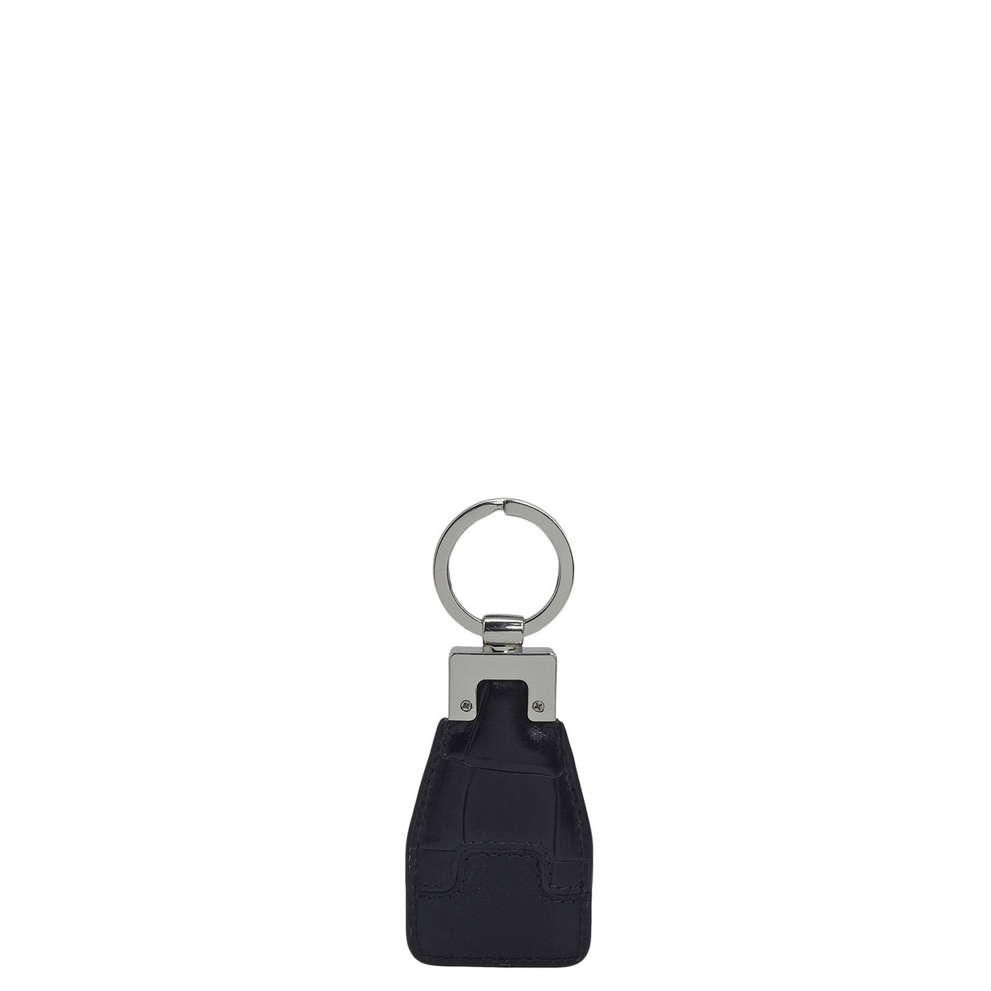 Croco Franzy Leather Key Chain - Black