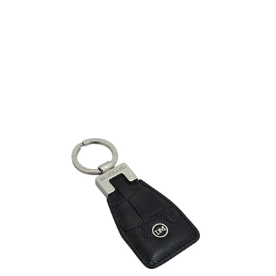 Croco Franzy Leather Key Chain - Black