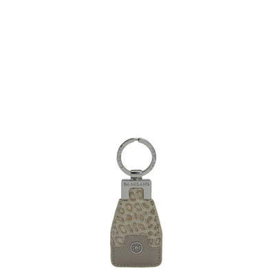 Croco Franzy Leather Key Chain - Frost