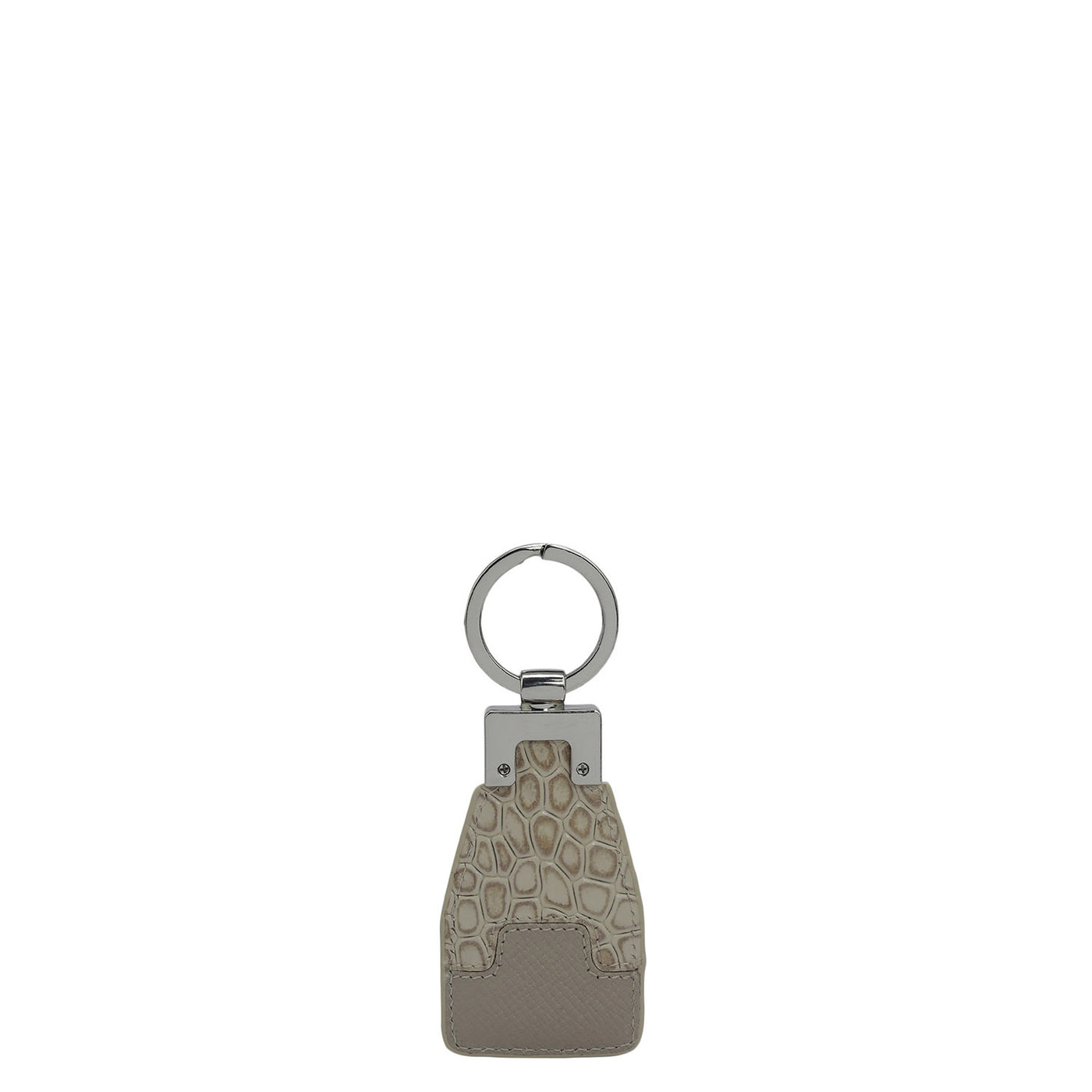 Croco Franzy Leather Key Chain - Frost