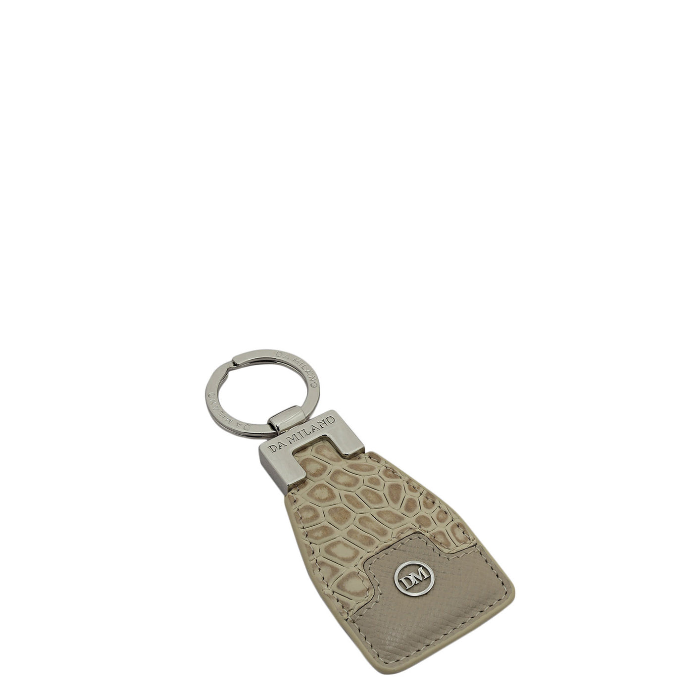 Croco Franzy Leather Key Chain - Frost