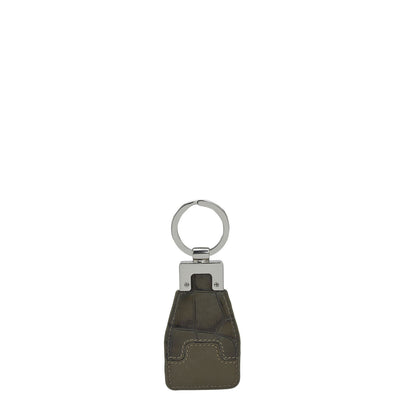 Croco Franzy Leather Key Chain - Military Green