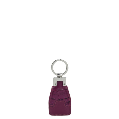 Croco Franzy Leather Key Chain - Orchid