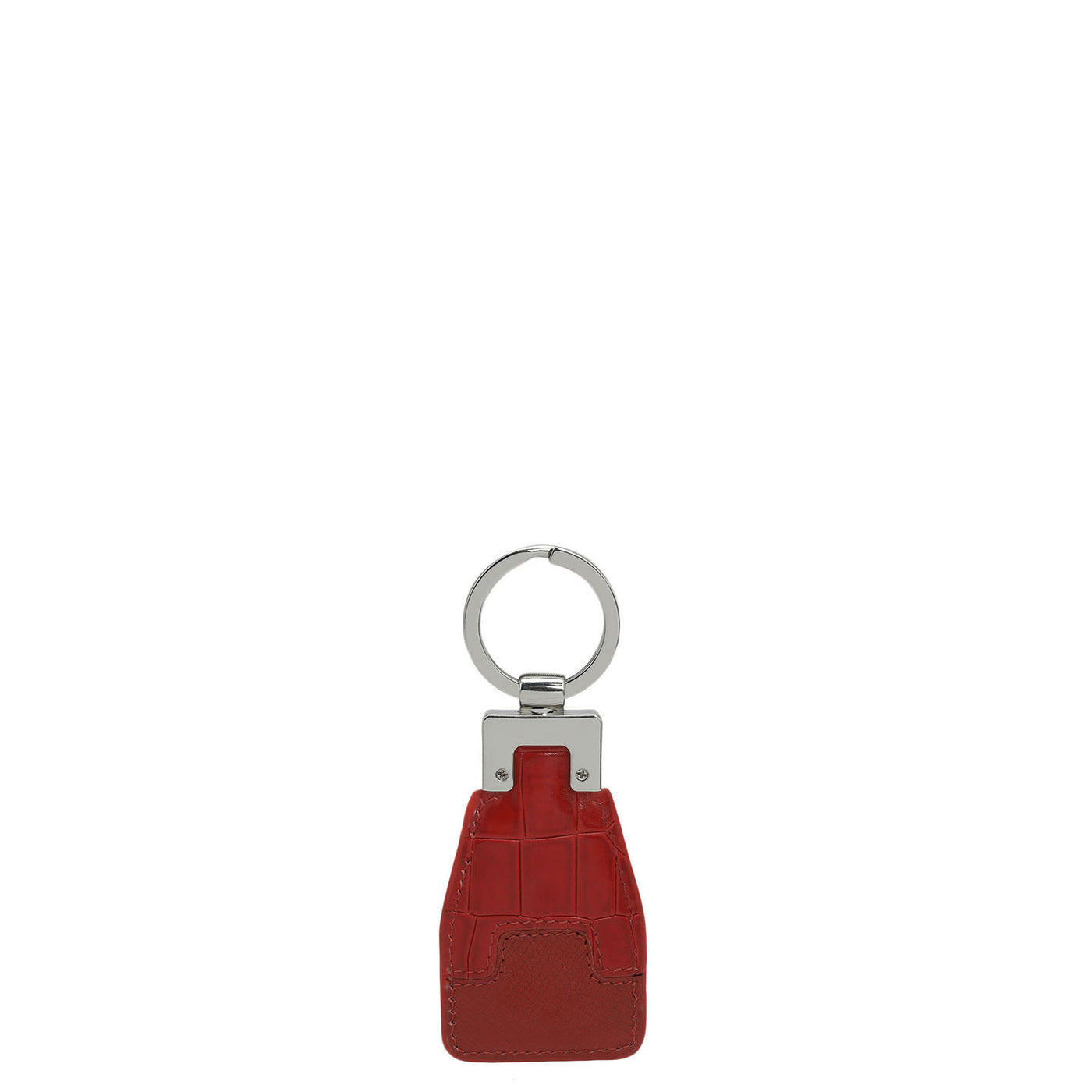 Croco Franzy Leather Key Chain - Red