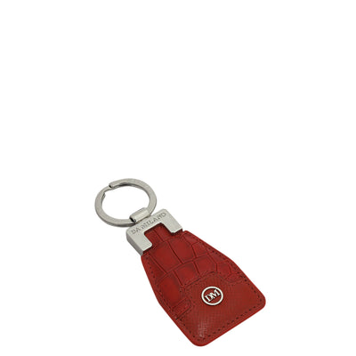 Croco Franzy Leather Key Chain - Red