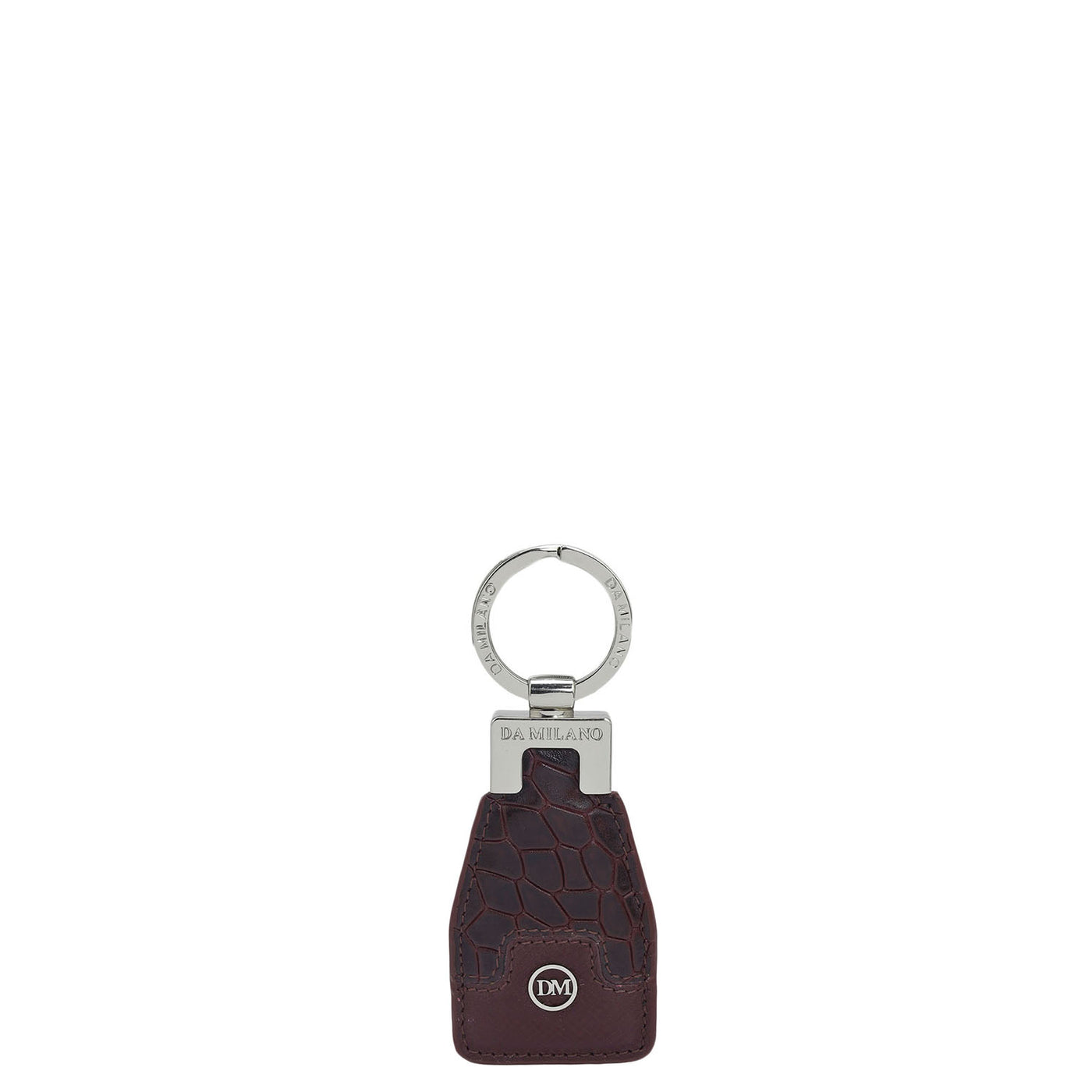 Croco Franzy Leather Key Chain - Wine