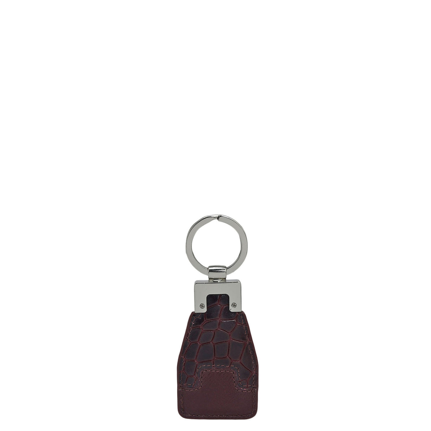 Croco Franzy Leather Key Chain - Wine