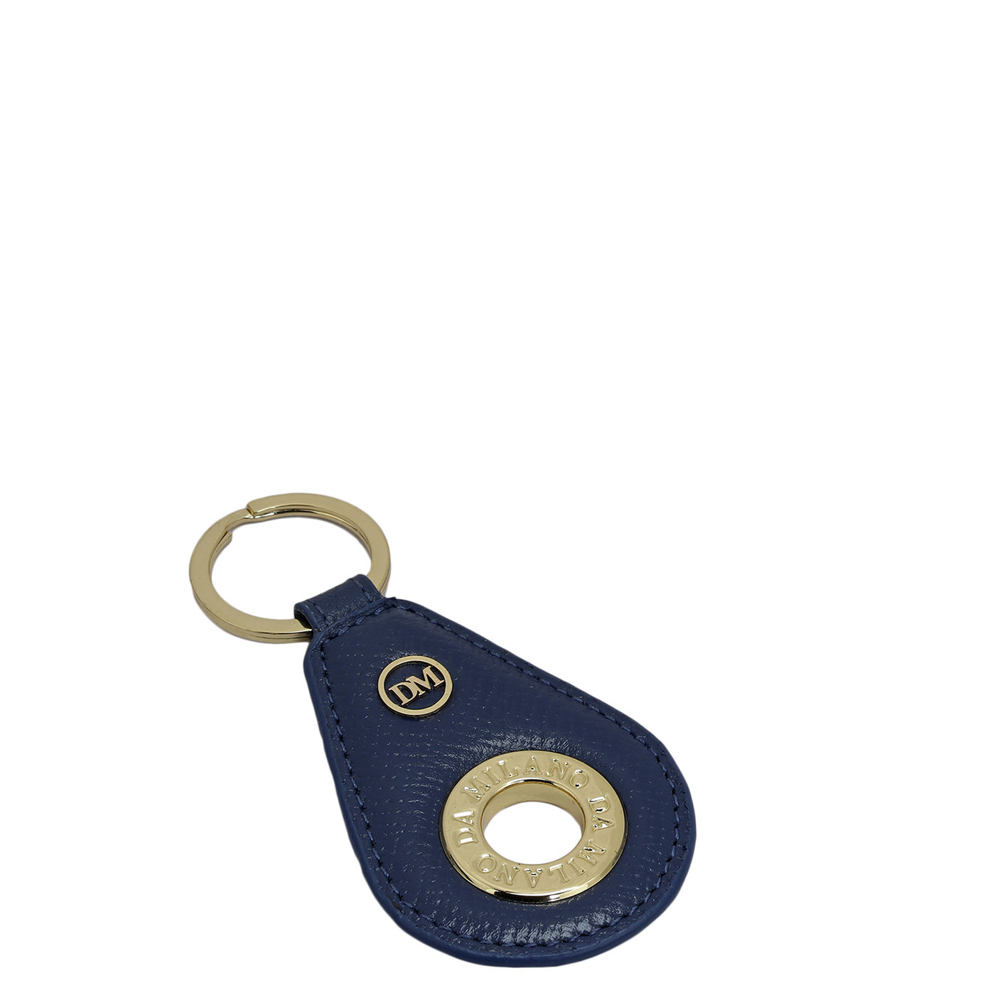 Franzy Leather Key Chain - Ink Blue