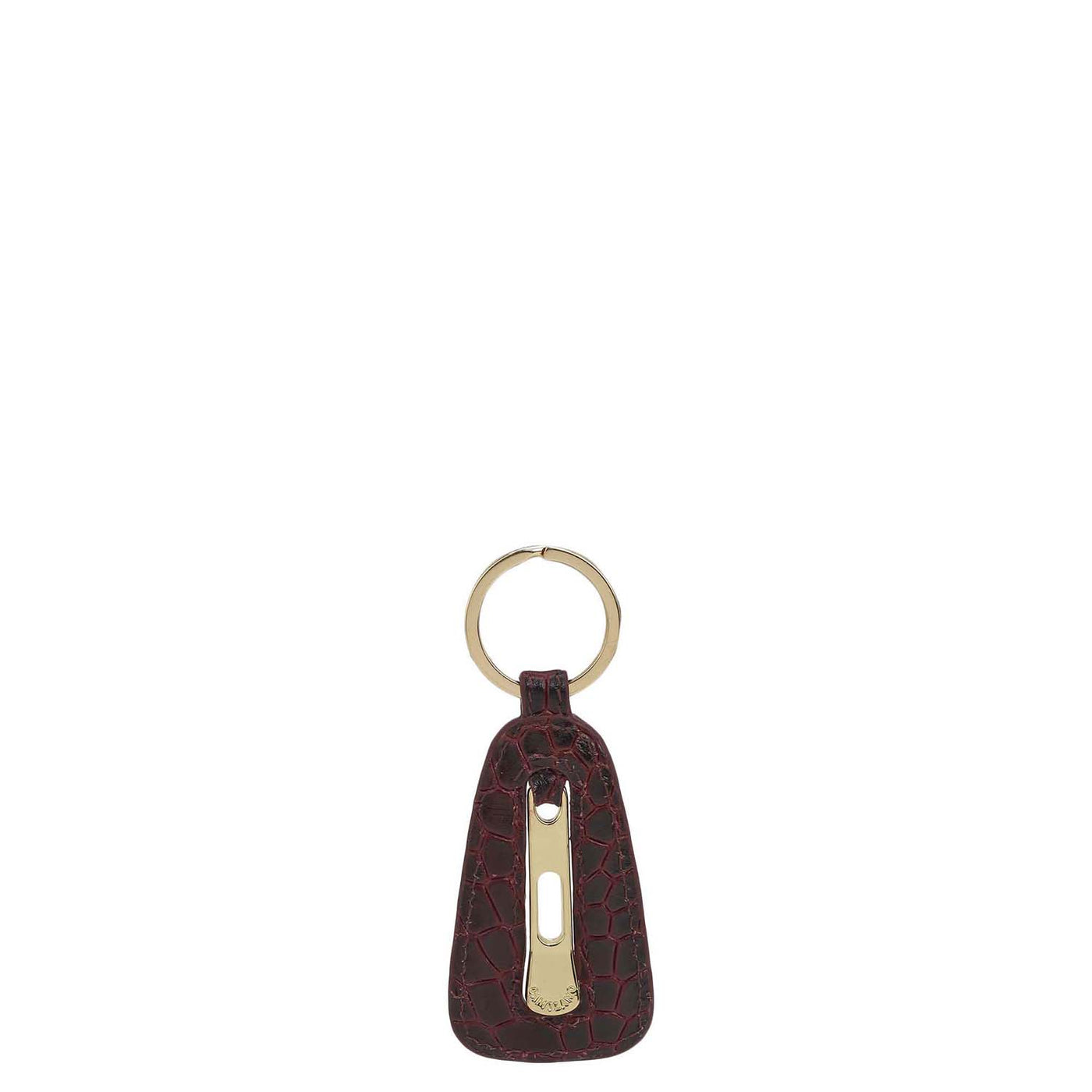 Croco Leather Key Chain - Wine