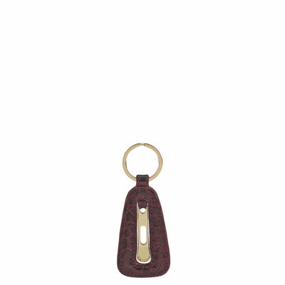 Croco Leather Key Chain - Wine