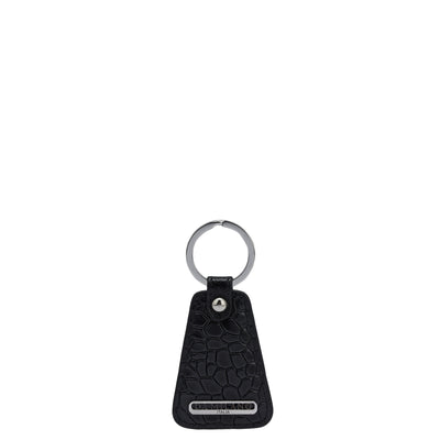 Croco Leather Key Chain - Black