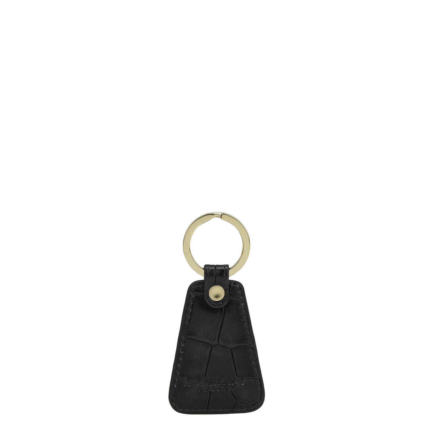 Croco Leather Key Chain - Black