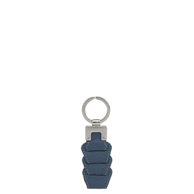 Wax Leather Key Chain - Dusky Blue