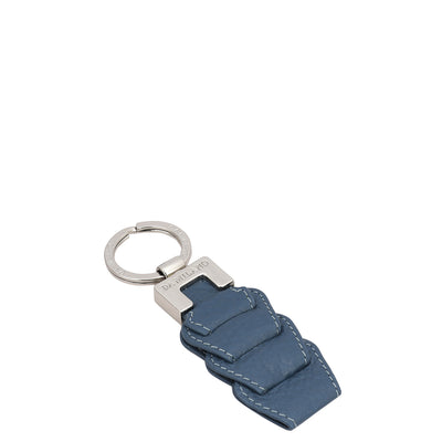 Wax Leather Key Chain - Dusky Blue