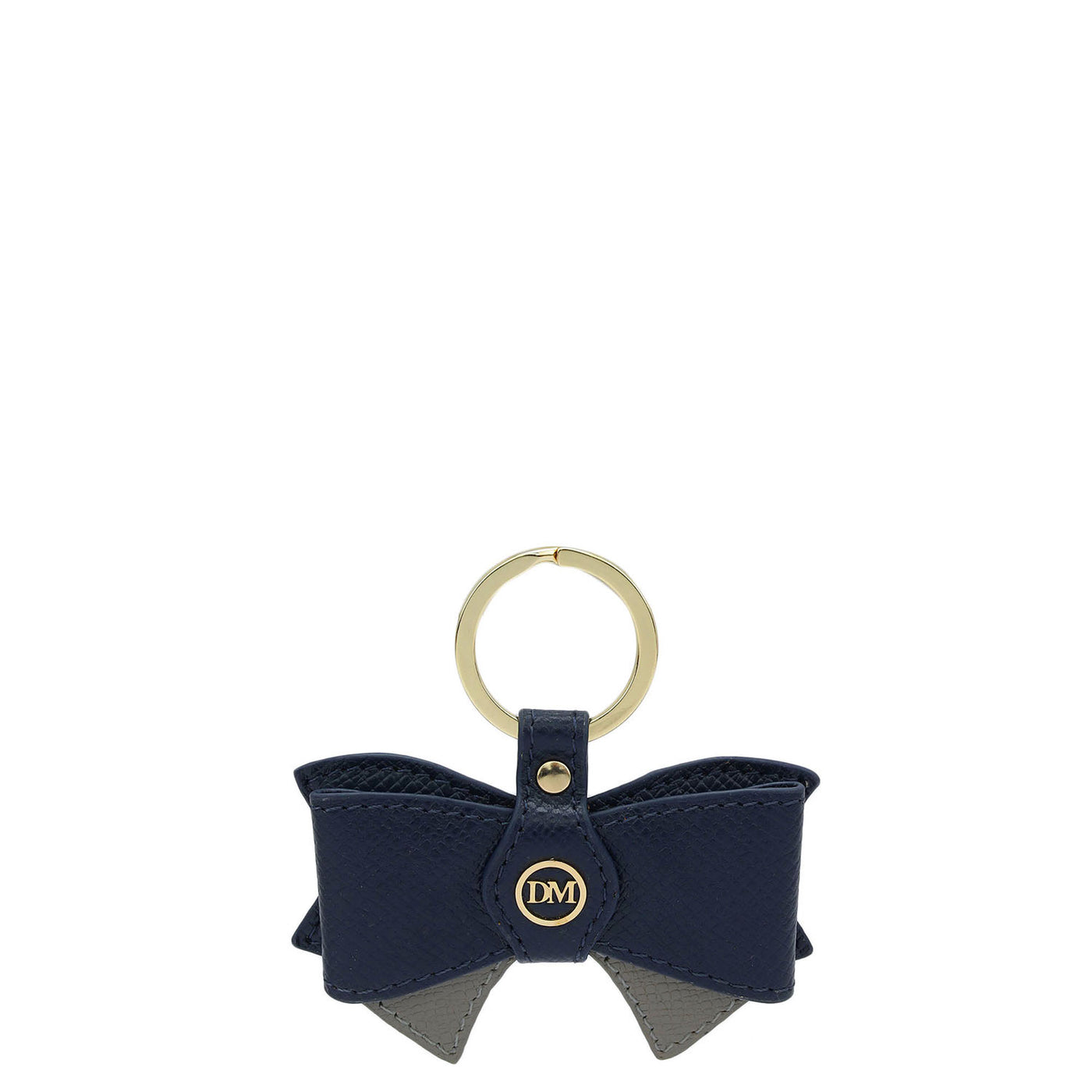 Franzy Leather Key Chain - Navy Blue