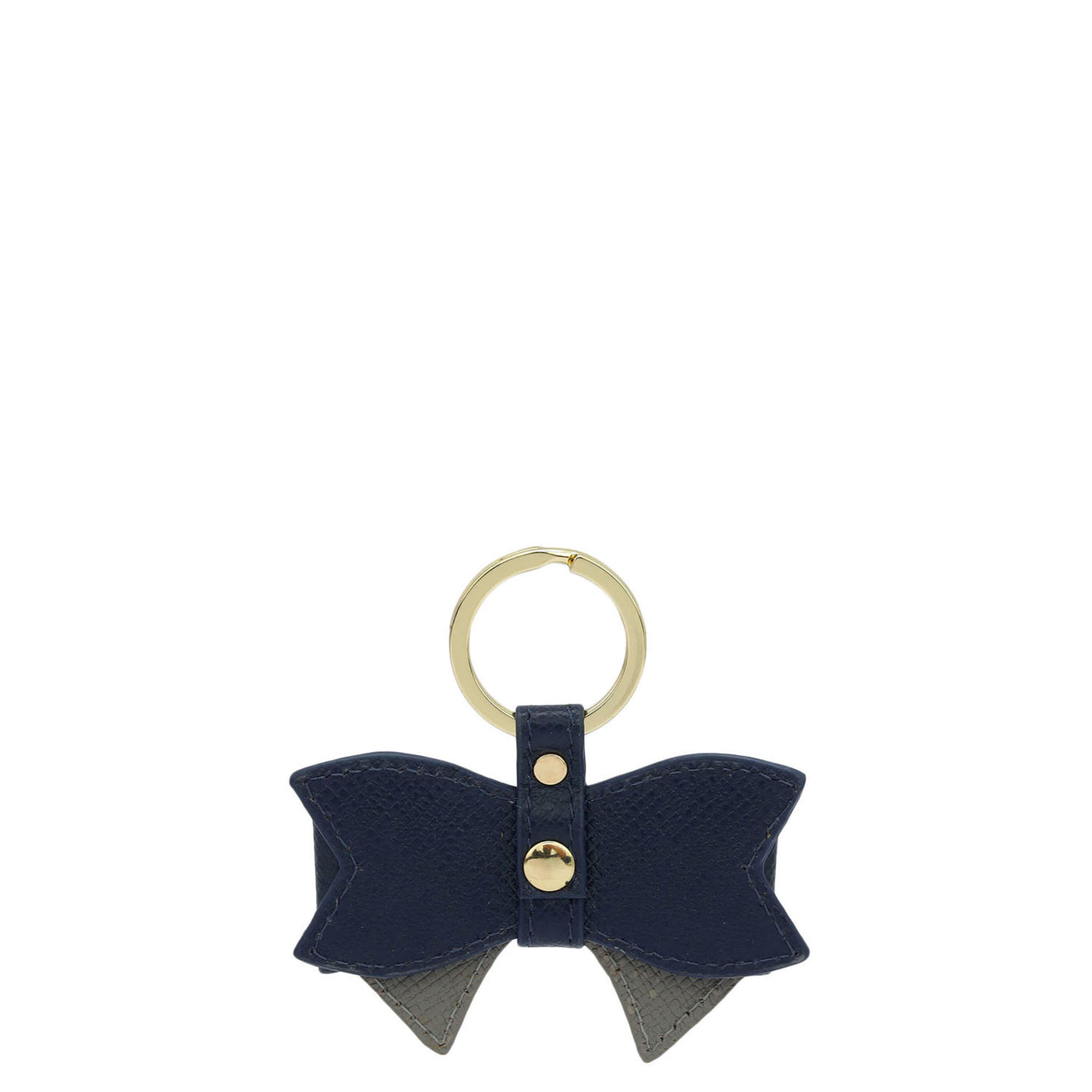 Franzy Leather Key Chain - Navy Blue