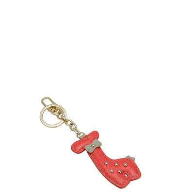 Wax Leather Key Chain - Corallo