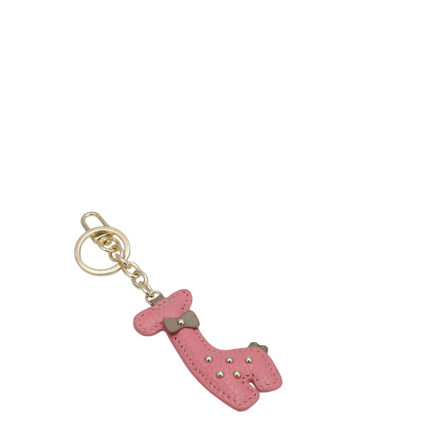 Wax Leather Key Chain - Hyper Pink