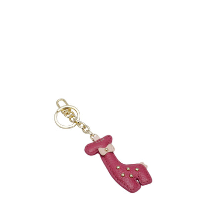 Wax Leather Key Chain - Majenta