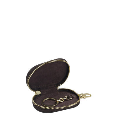 Croco Leather Key Chain - Brown