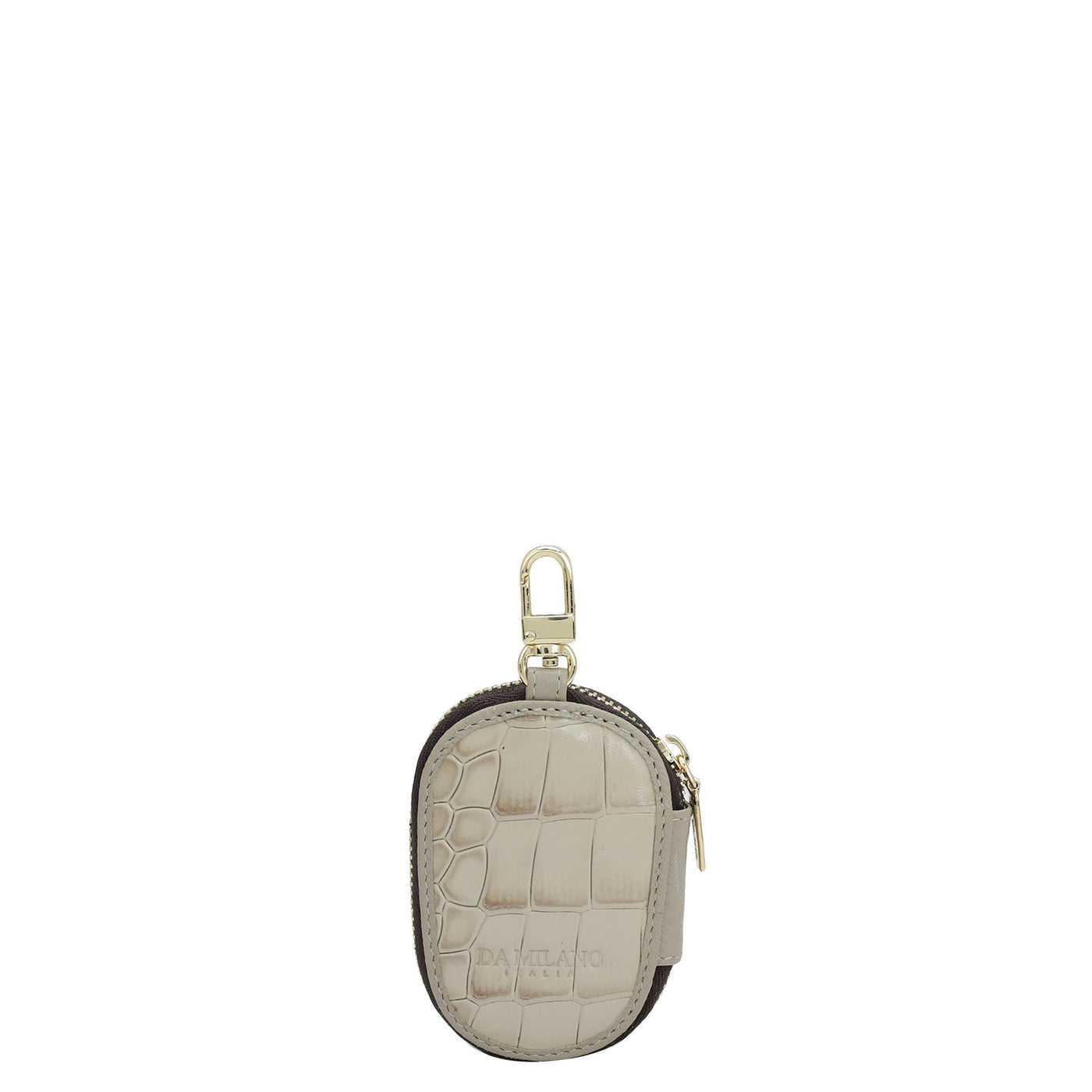 Croco Leather Key Chain - Frost