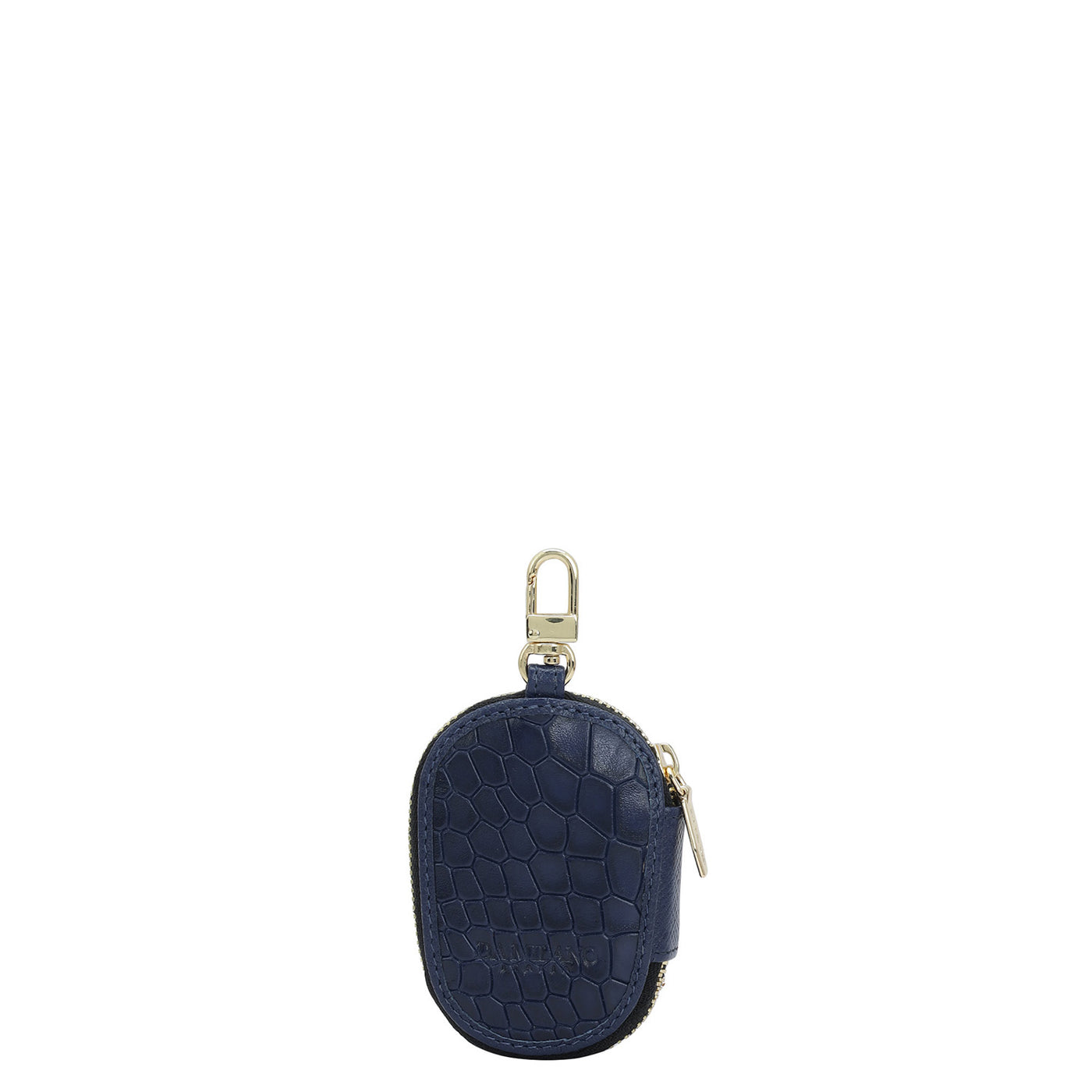 Croco Leather Key Chain - Ink Blue