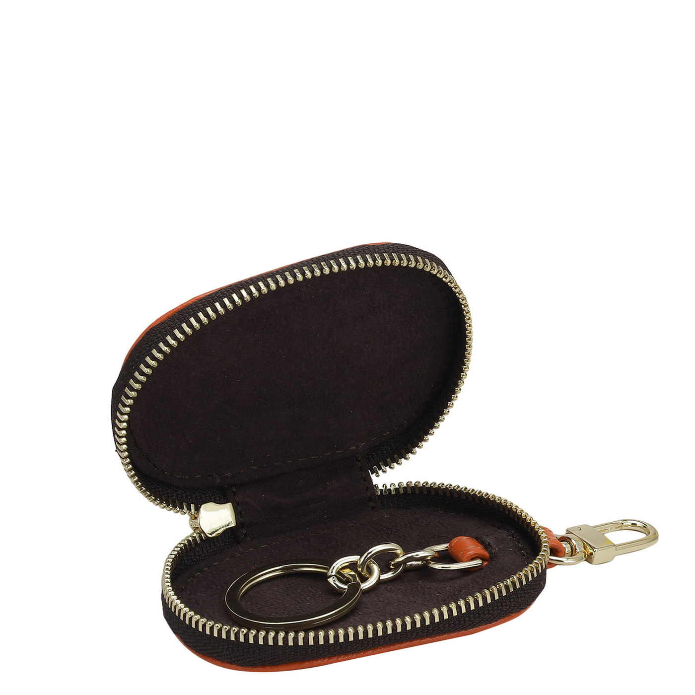 Croco Leather Key Chain - Pumpkin