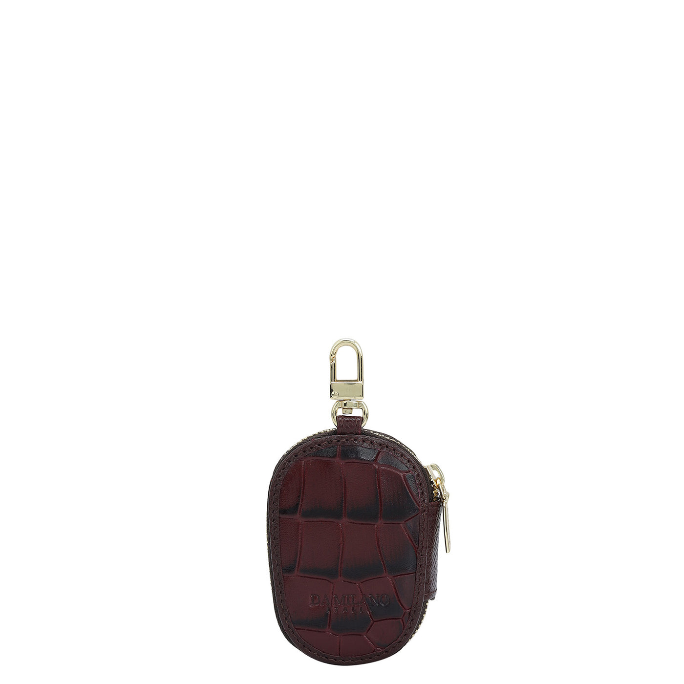 Croco Leather Key Chain - Wine