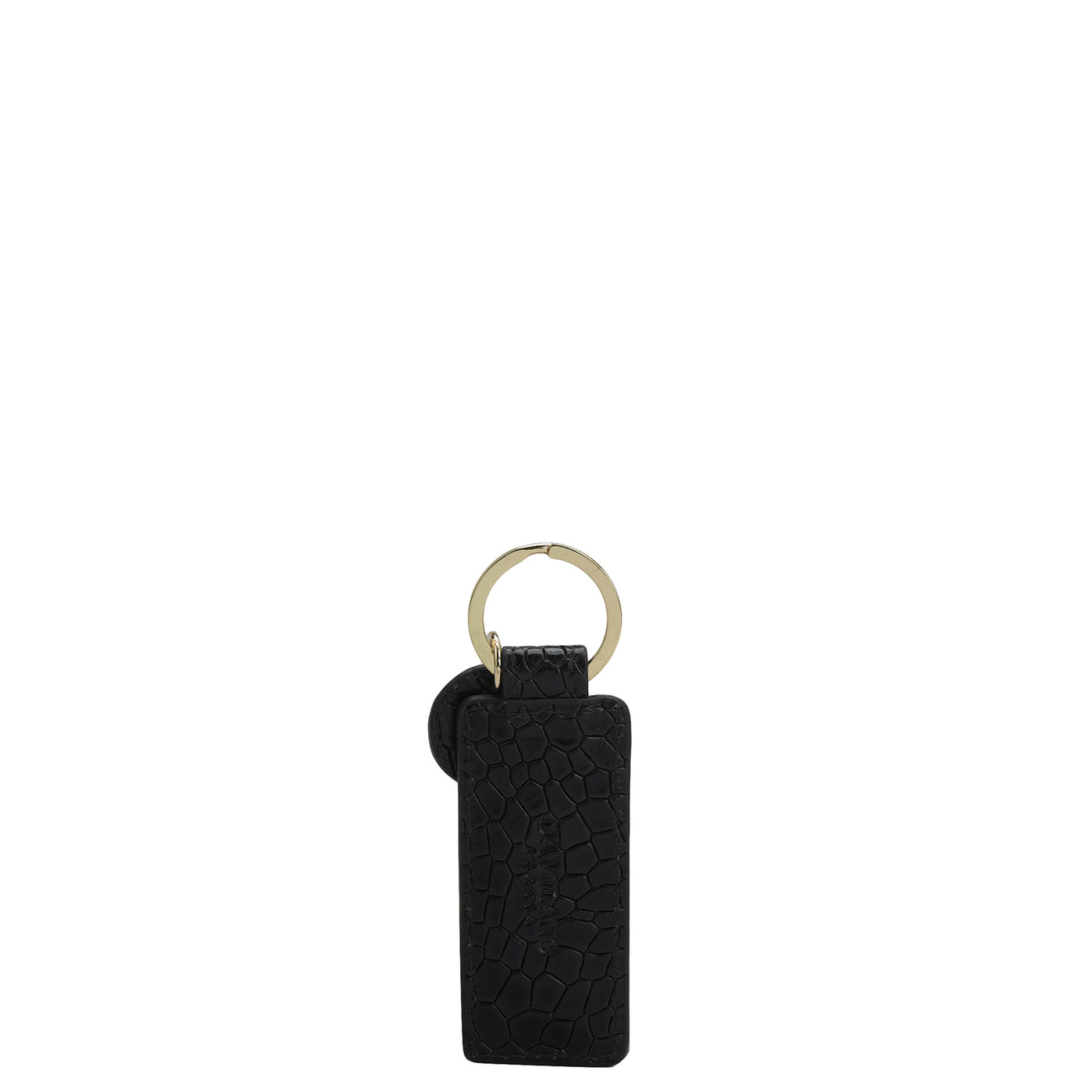 Croco Leather Key Chain - Black