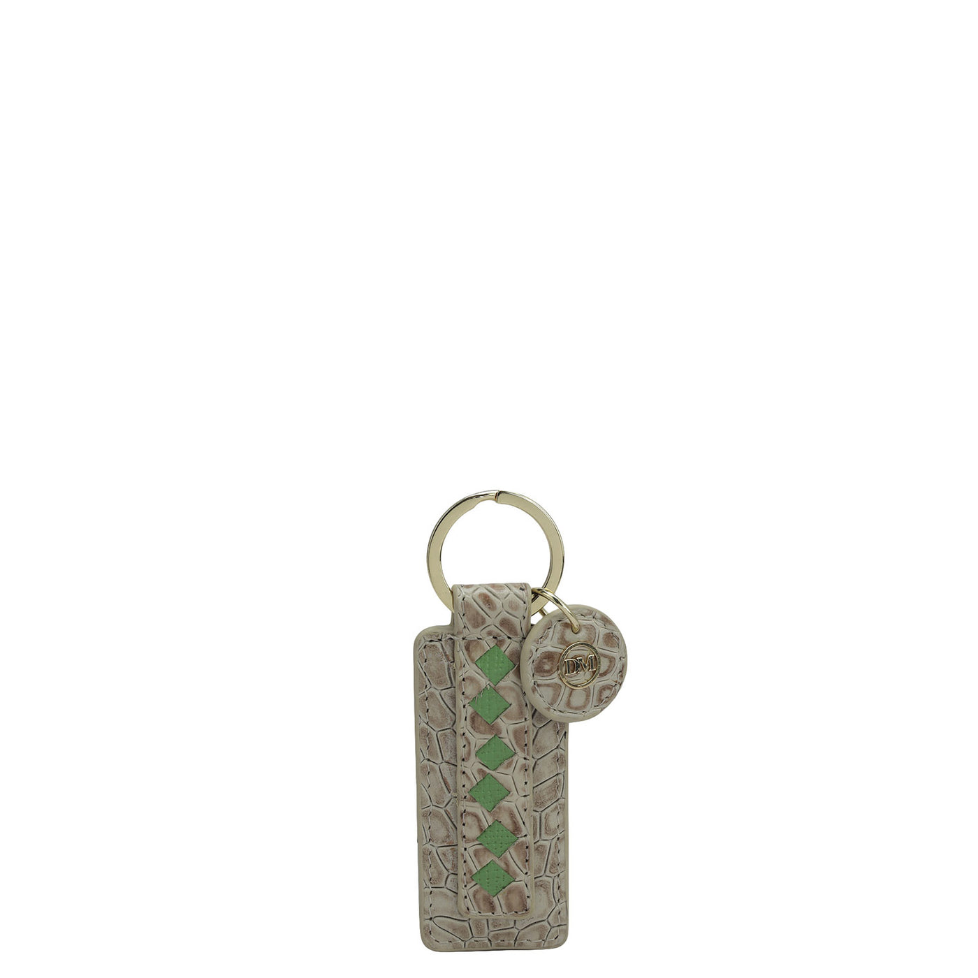 Croco Leather Key Chain - Frost