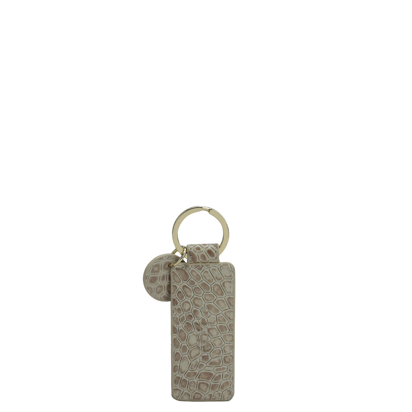 Croco Leather Key Chain - Frost