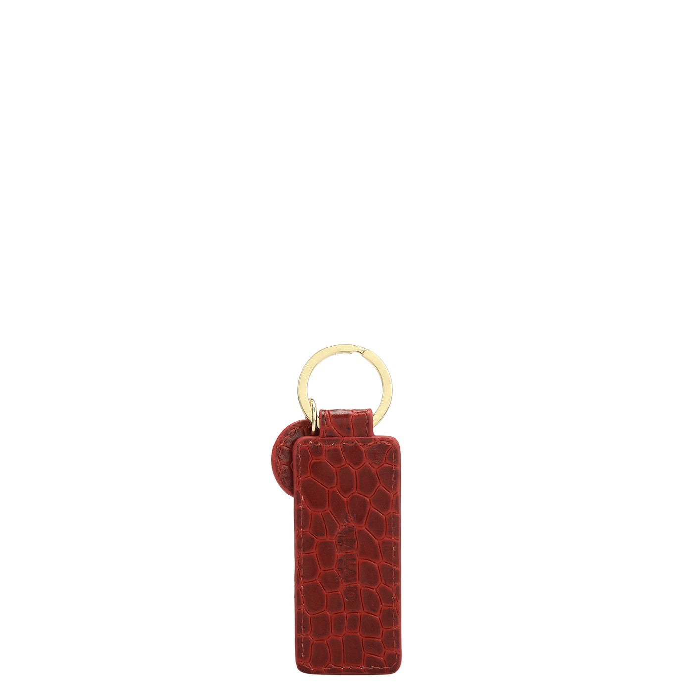 Croco Leather Key Chain - Red