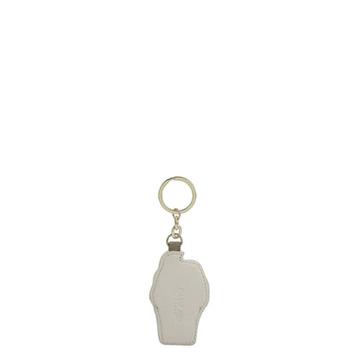 Wax Leather Key Chain - Butter & Greyish Taupe