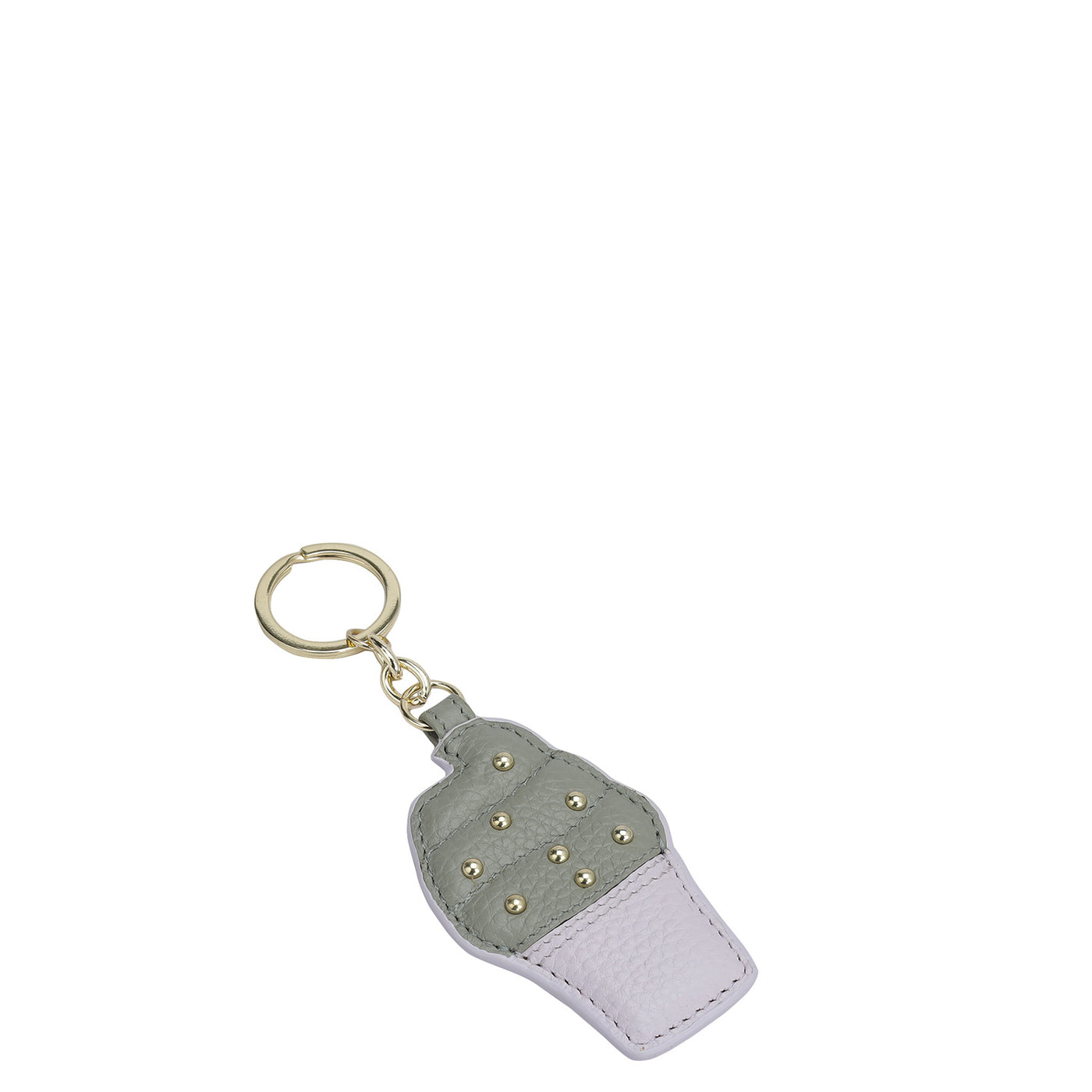 Wax Leather Key Chain - Lilac & Stone Grey