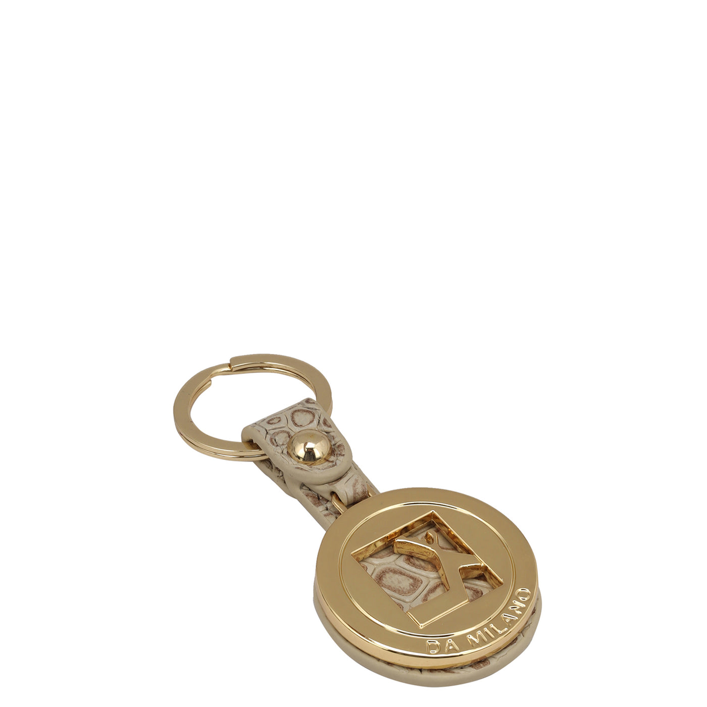 Croco Leather Key Chain - Frost