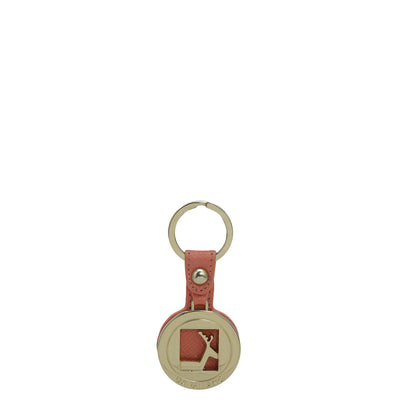 Franzy Leather Key Chain - Salmon